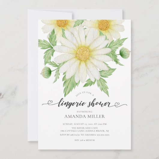 Daisy Floral Bridal Lingerie Shower Kaart (Voorkant)