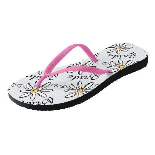Daisy Floral Bride Teenslippers (Schuin)