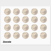 Daisy Floral Brown Baby shower Ronde Sticker (Vel)