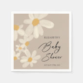 Daisy Floral Brown Baby shower Servet (Voorkant)