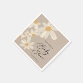 Daisy Floral Brown Baby shower Servet (Hoek)