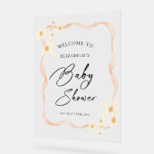 Daisy Floral Brown Baby shower Welkomstbord Acryl Bord (Hoek)