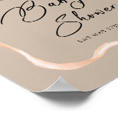 Daisy Floral Brown Baby shower Welkomstbord Poster (Hoek)