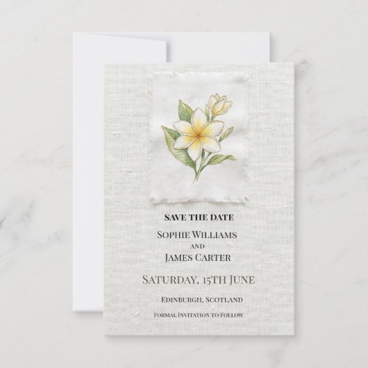 Daisy Floral Bruiloft Save The Date (Voorkant)