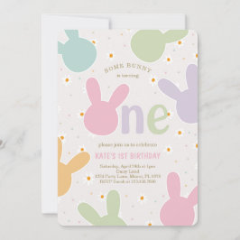 Daisy Floral Bunny 1e verjaardag Kaart