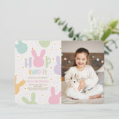 Daisy Floral Bunny 2e verjaardag Kaart (Staand voorkant)