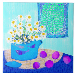 Daisy Floral Ceramic Kitchen Tile Tegeltje