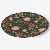  Daisy Floral Donkergroen Papieren Bordje (Gekanteld)