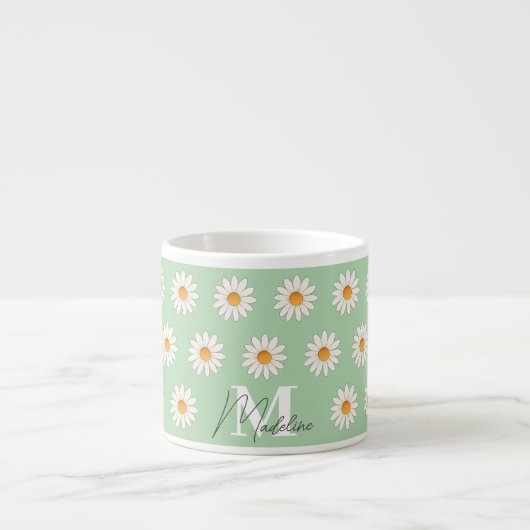 Daisy Floral Espresso Mok – Schattigee Mini Coffee (Voorkant)