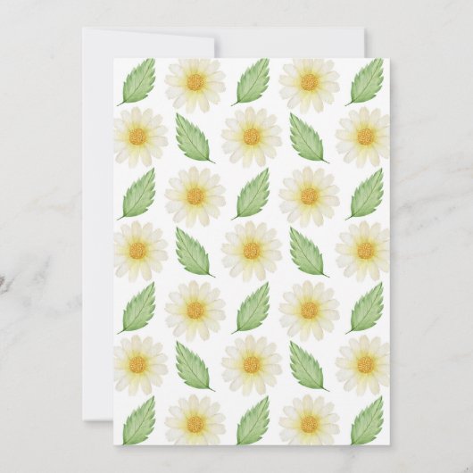 Daisy Floral First Community Invitation Kaart (Achterkant)