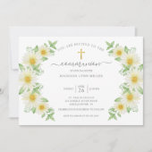 Daisy Floral First Community Invitation Kaart (Voorkant)