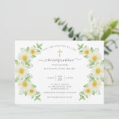 Daisy Floral First Community Invitation Kaart (Staand voorkant)