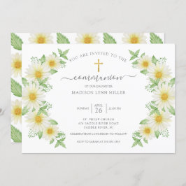 Daisy Floral First Community Invitation Kaart