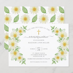 Daisy Floral First Community Invitation Kaart