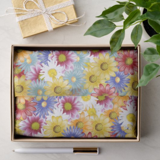 Daisy Floral Flower Pattern Tissuepapier (Geschenk)