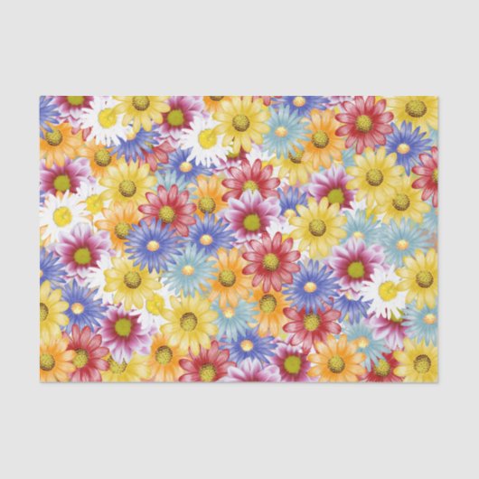 Daisy Floral Flower Pattern Tissuepapier (Voorkant)