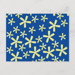 Daisy Floral Illustration Yellow and Blue Briefkaart