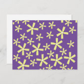 Daisy Floral Illustration Yellow and Paars Briefkaart (Voorkant / Achterkant)