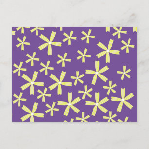 Daisy Floral Illustration Yellow and Paars Briefkaart