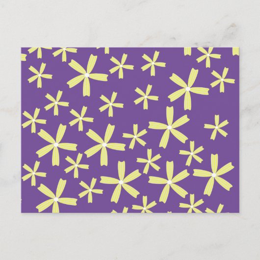 Daisy Floral Illustration Yellow and Paars Briefkaart (Voorkant)
