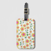 Daisy floral kinderen die happy spring cartoon tek bagagelabel (Voorkant (verticaal))