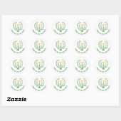 Daisy Floral Logo Chic Elegant Bestellen Bedankt Ronde Sticker (Vel)