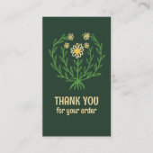 Daisy Floral Logo Chic Elegant Bestellen Bedankt Visitekaartje (Voorkant)