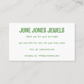 Daisy Floral Logo Chic Elegant Bestellen Bedankt Visitekaartje (Achterkant)