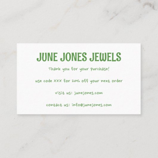 Daisy Floral Logo Chic Elegant Bestellen Bedankt Visitekaartje (Achterkant)