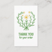 Daisy Floral Logo Chic Elegant Bestellen Bedankt Visitekaartje (Voorkant)