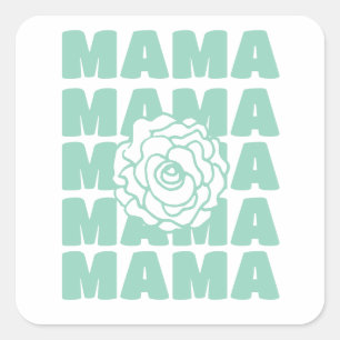 Daisy Floral Mama  Vierkante Sticker