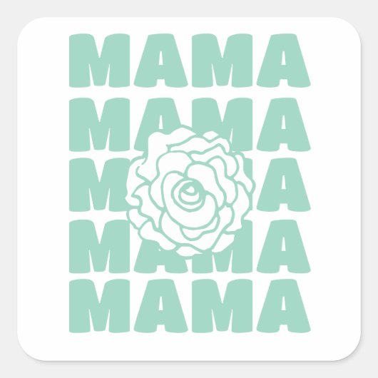 Daisy Floral Mama  Vierkante Sticker (Voorkant)