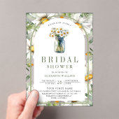 Daisy Floral Mason Jar Bridal Shower Acryl Uitnodigingen (Insitu (Draagbaar))