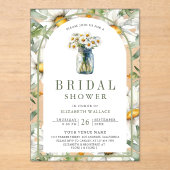 Daisy Floral Mason Jar Bridal Shower Acryl Uitnodigingen (Voorkant)