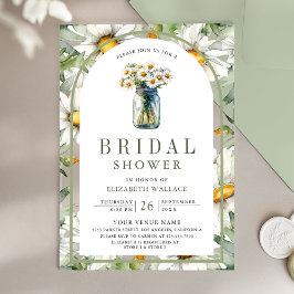 Daisy Floral Mason Jar Bridal Shower Acryl Uitnodigingen