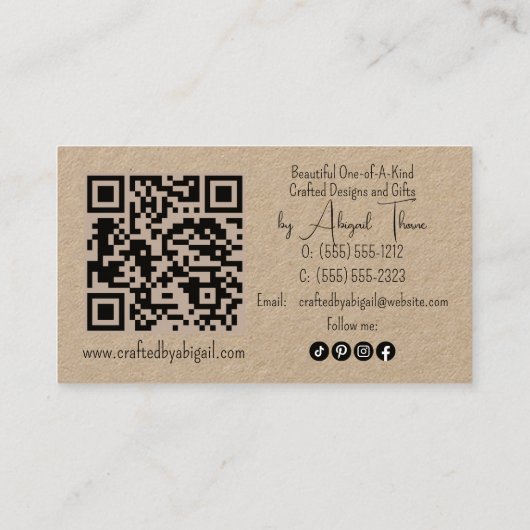 Daisy Floral Minimalist Handgemaakt Handgemaakt Visitekaartje (Achterkant)