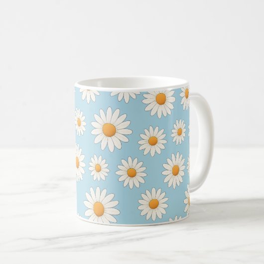 Daisy Floral Mok – Cheerful Flower Pattern Coffee (Voorkant rechts)