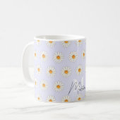Daisy Floral Mok – Schattigee esthetische koffiebe (Voorkant links)