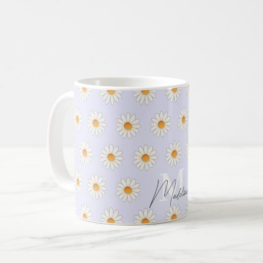 Daisy Floral Mok – Schattigee esthetische koffiebe (Voorkant links)