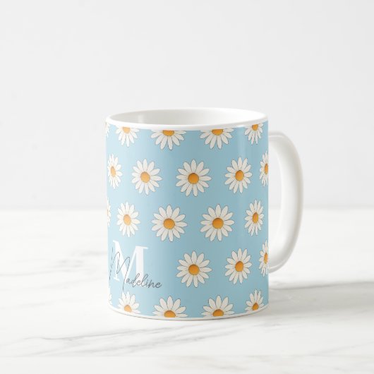 Daisy Floral Mok – Schattigee esthetische koffiebe (Voorkant rechts)
