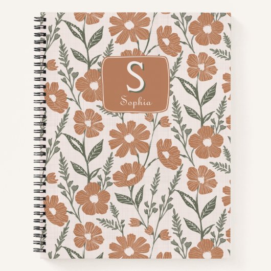  Daisy Floral Monogrammed Notitieboek (Voorkant)
