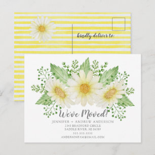 Daisy Floral Moving Announcement Aankondigingskaart