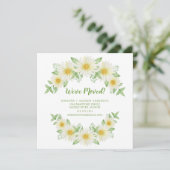 Daisy Floral Moving Announcement Kaart (Staand voorkant)