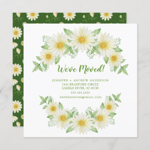 Daisy Floral Moving Announcement Kaart