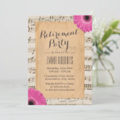  Daisy Floral Musical Retirement Party Kaart (Staand voorkant)