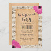 Daisy Floral Musical Retirement Party Kaart (Voorkant / Achterkant)