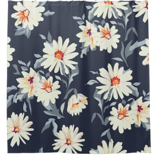 Daisy Floral: naadloze print Douchegordijn (Voorkant)