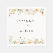 Daisy Floral Name of Monogram Napkins Servet (Voorkant)