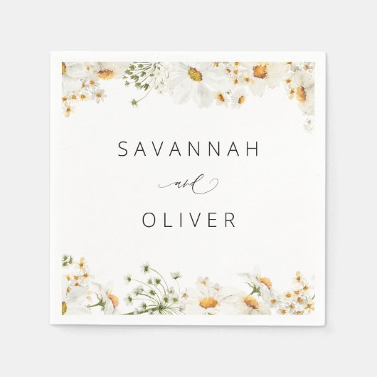 Daisy Floral Name of Monogram Napkins Servet (Voorkant)