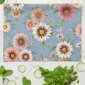 Daisy Floral op blauw Theedoek (Gevouwen)